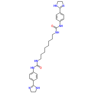 3-[4-(4,5-二氢-1H-咪唑-2-基)苯基]-1-[8-[[4-(4,5-二氢-1H-咪唑-2-基)苯基]氨基甲酰氨基]辛基]脲结构式_5737-44-0结构式