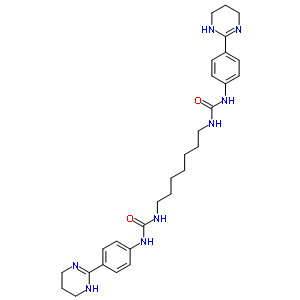 3-[4-(1,4,5,6-四氢嘧啶-2-基)苯基]-1-[7-[[4-(1,4,5,6-四氢嘧啶-2-基)苯基]氨基甲酰氨基]庚基]脲结构式_5737-47-3结构式