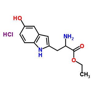 L-2-氨基-3-(5-羟基吲哚)丙酸乙酯 盐酸盐结构式_57432-62-9结构式