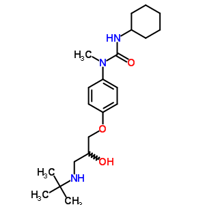 N-环己基-n-[4-(3-叔丁基氨基-2-羟基丙氧基)苯基]-n-甲基脲结构式_57494-90-3结构式