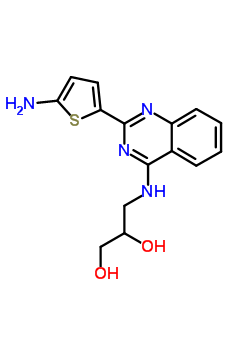 1,2-Propanediol ,3-((2-(5-amino-2-thienyl)-4-quinazolinyl)amino)- Structure,57584-57-3Structure