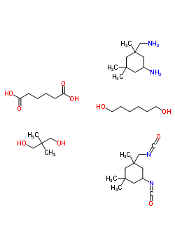 己二酸与 5-氨基-1,3,3-三甲基环己烷甲胺, 2,2-二甲基-1,3-丙烷二醇, 1,6-己二醇和 5-异氰酸-1-(异氰酸甲基)-1,3,3-三甲基环己烷聚合物结构式_58043-05-3结构式