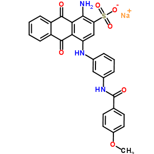1-Amino-9,10-dihydro-4-[[3-[(4-methoxybenzoyl)amino]phenyl ]amino]-9,10-dioxo-2-anthracenesulfonic acid sodium salt Structure,58215-45-5Structure