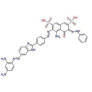 4-氨基-3-[[4-[5-[(2,4-二氨基苯基)氮杂]-1H-苯并咪唑-2-基]苯基]氮杂]-5-羟基-6-(苯基氮杂)-2,7-萘二磺酸结构式_58370-70-0结构式
