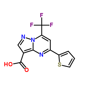 5-(2-噻吩)-7-(三氟甲基)吡唑并-[1,5-a]嘧啶-3-羧酸结构式_5841-98-5结构式