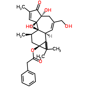 13-苯基乙酸-12-脱氧佛波醇酯结构式_58821-98-0结构式