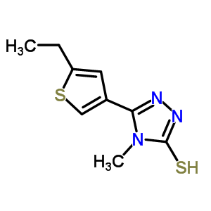 5-(5-乙基噻吩-3-基)-4-甲基-4H-1,2,4-噻唑-3-硫醇结构式_588674-76-4结构式