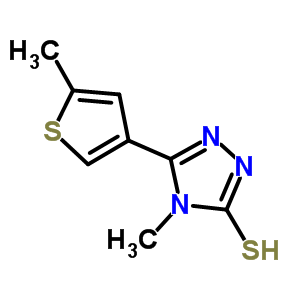 4-甲基-5-(5-甲基噻吩-3-基)-4H-1,2,4-噻唑-3-硫醇结构式_588685-90-9结构式