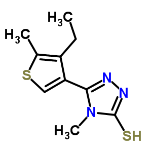 5-(4-乙基-5-甲基噻吩-3-基)-4-甲基-4H-1,2,4-噻唑-3-硫醇结构式_590376-88-8结构式