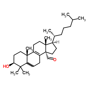 羊毛甾烯-3-醇-32-醛结构式_59200-40-7结构式