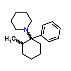 1-(1-苯基-2-甲基环己基)哌啶结构式_59397-29-4结构式