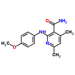 2-[(4-Methoxyphenyl)amino]-4,6-dimethylpyridine-3-carboxamide Structure,5947-50-2Structure