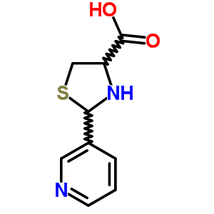 2-(3-吡啶)噻唑烷-4-羧酸结构式_59777-95-6结构式