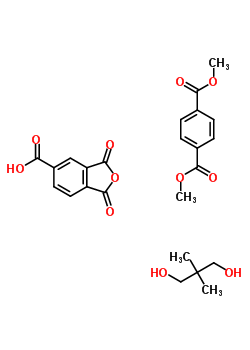 1,4-苯二甲酸二甲酯与 1,3-二氢-1,3-二氧代-5-异苯并呋喃羧酸和 2,2-二甲基-1,3-丙烷二醇聚合物结构式_59779-08-7结构式