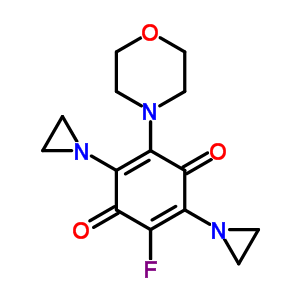2,5-Cyclohexadiene-1,4-dione,2,5-bis(1-aziridinyl)-3-fluoro-6-(4-morpholinyl)- Structure,59886-45-2Structure