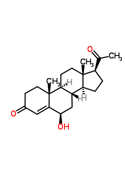 4-孕烯-6-beta-醇-3,20-二酮结构式_604-19-3结构式