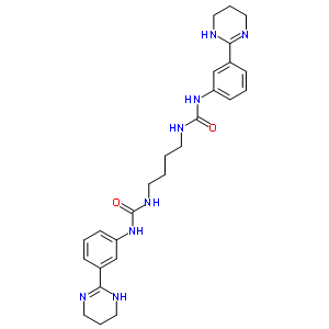 3-[3-(1,4,5,6-四氢嘧啶-2-基)苯基]-1-[4-[[3-(1,4,5,6-四氢嘧啶-2-基)苯基]氨基甲酰氨基]丁基]脲结构式_6056-08-2结构式