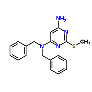 4,6-Pyrimidinediamine,2-(methylthio)-n4,n4-bis(phenylmethyl)- Structure,60755-24-0Structure