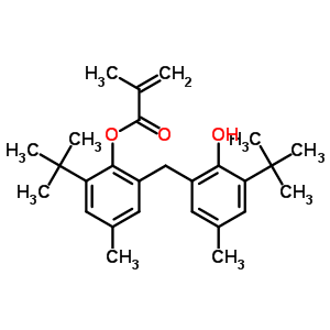 2-Methylacrylic acid 2-tert-butyl-6-[(3-tert-butyl-2-hydroxy-5-methylphenyl)methyl ]-4-methylphenyl ester Structure,61167-60-0Structure