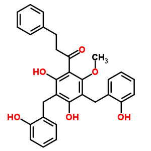 1-[2,4-Dihydroxy-3,5-bis[(2-hydroxyphenyl)methyl ]-6-methoxyphenyl ]-3-phenyl-1-propanone Structure,61463-04-5Structure