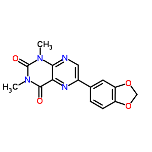6-苯并[1,3]二氧代-5-基-1,3-二甲基-蝶啶-2,4-二酮结构式_61999-41-5结构式