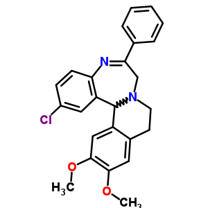 7,9,10,14B-tetrahydro-2-chloro-12,13-dimethoxy-6-phenylisoquino[2,1-d][1,4]benzodiazepine Structure,62206-00-2Structure