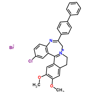 9,10-Dihydro-6-(4-biphenylyl)-2-chloro-12,13-dimethoxy-7h-isoquino(2,1-d)(1,4)benzodiazepin-8-ium bromide Structure,62206-22-8Structure