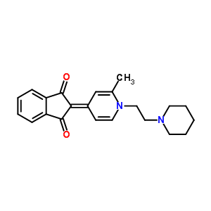 2-[[1,4-Dihydro-2-methyl-1-(2-piperidinoethyl)pyridin]-4-ylidene]indane-1,3-dione Structure,62295-52-7Structure