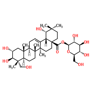 1-O-[(2alpha,3beta,19alpha)-2,3,19,23-tetrahydroxy-28-oxoolean-12-en-28-yl]-beta-d-glucopyranose Structure,62319-70-4Structure