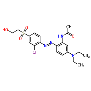 N-[2-[[2-chloro-4-[(2-hydroxyethyl)sulfonyl ]phenyl ]azo]-5-(diethylamino)phenyl ]acetamide Structure,62335-85-7Structure