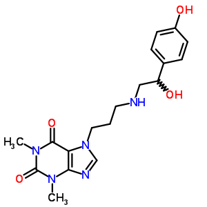 7-[3-[[2-Hydroxy-2-(p-hydroxyphenyl)ethyl ]amino]propyl ]theophyline Structure,62401-81-4Structure