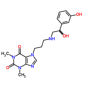 7-[3-[[2-Hydroxy-2-(m-hydroxyphenyl)ethyl ]amino]propyl ]theophyline Structure,62401-82-5Structure