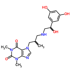 7-[3-[[2-(3,5-Dihydroxyphenyl)-2-hydroxyethyl ]amino]-2-methylpropyl ]theophyline Structure,62401-88-1Structure