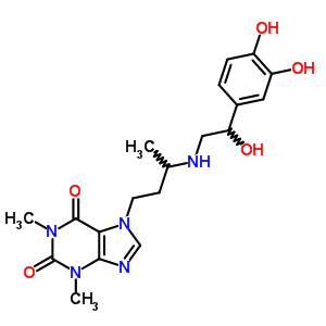 7-[3-[[2-(3,4-Dihydroxyphenyl)-2-hydroxyethyl ]amino]butyl ]theophyline Structure,62401-91-6Structure