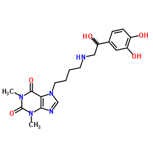 7-[4-[[2-(3,4-Dihydroxyphenyl)-2-hydroxyethyl ]amino]butyl ]theophyline Structure,62401-94-9Structure