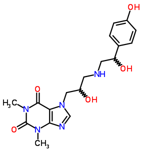 7-[2-Hydroxy-3-[[2-hydroxy-2-(p-hydroxyphenyl)ethyl ]amino]propyl ]-1,3-dimethyl-1h-purine-2,6(3h,7h)-dione Structure,62401-96-1Structure
