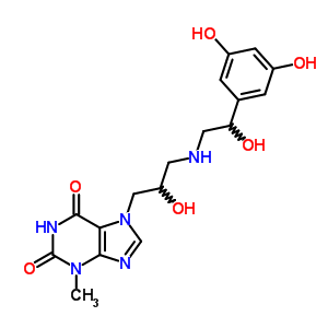 7-[3-[[2-(3,5-Dihydroxyphenyl)-2-hydroxyethyl ]amino]-2-hydroxypropyl ]theophyline Structure,62401-99-4Structure