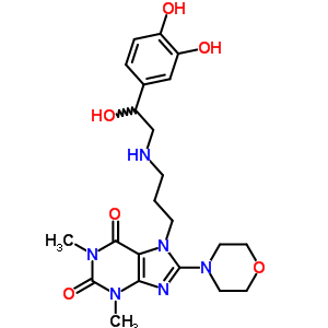 7-[3-[[2-(3,4-Dihydroxyphenyl)-2-hydroxyethyl ]amino]propyl ]-8-morpholinotheophyline Structure,62402-01-1Structure