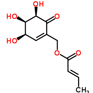2-Crotonyloxymethyl-(4r,5r,6r)-4,5,6-trihydroxycyclohex-2-enone Structure,62532-49-4Structure