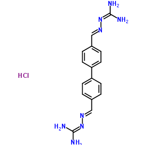 2-[[4-[4-[(E)-(diaminomethylidenehydrazinylidene)methyl ]phenyl ]phenyl ] methylideneamino]guanidine hydrochloride Structure,62580-97-6Structure