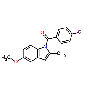 (4-氯苯基)(5-甲氧基-2-甲基-1H-吲哚-1-基)甲酮结构式_6260-97-5结构式