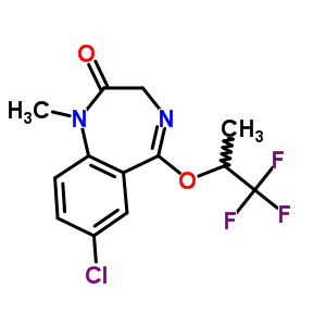 7-Chloro-1-methyl-5-(1-trifluoromethylethoxy)-3h-1,4-benzodiazepin-2(1h)-one Structure,62903-57-5Structure