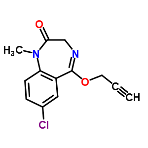 7-Chloro-1-methyl-5-(2-propynyloxy)-1h-1,4-benzodiazepin-2(3h)-one Structure,62903-59-7Structure