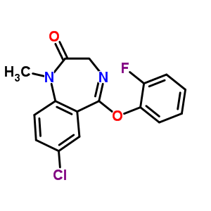 7-Chloro-5-(o-fluorophenoxy)-1-methyl-1h-1,4-benzodiazepin-2(3h)-one Structure,62903-61-1Structure