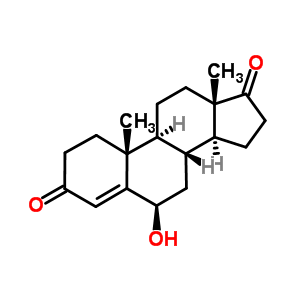 6alpha-羟基-雄甾-4-烯-3,17-二酮结构式_63-00-3结构式