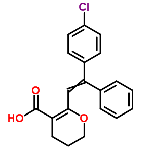 2-[2-(4-Chlorophenyl)-2-phenyl-ethenyl ]-5,6-dihydro-4h-pyran-3-carboxy lic acid Structure,63014-63-1Structure