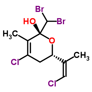 (2R)-4-chloro-6β-[(z)-2-chloro-1-methylethenyl ]-2β-dibromomethyl-5,6-dihydro-3-methyl-2h-pyran-2-ol Structure,63023-59-6Structure