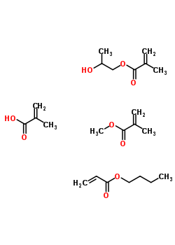 2-甲基-2-丙烯酸与 2-丙烯酸丁酯, 2-甲基-2-丙烯酸甲酯和 1,2-丙二醇单(2-甲基-2-丙烯酸酯)聚合物结构式_63197-38-6结构式