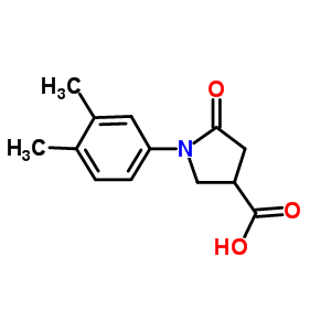 1-(3,4-二甲基苯基)-5-氧代吡咯烷-3-羧酸结构式_63674-65-7结构式
