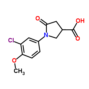 1-(3-氯-4-甲氧基苯基)-5-氧代吡咯烷-3-羧酸结构式_63674-98-6结构式
